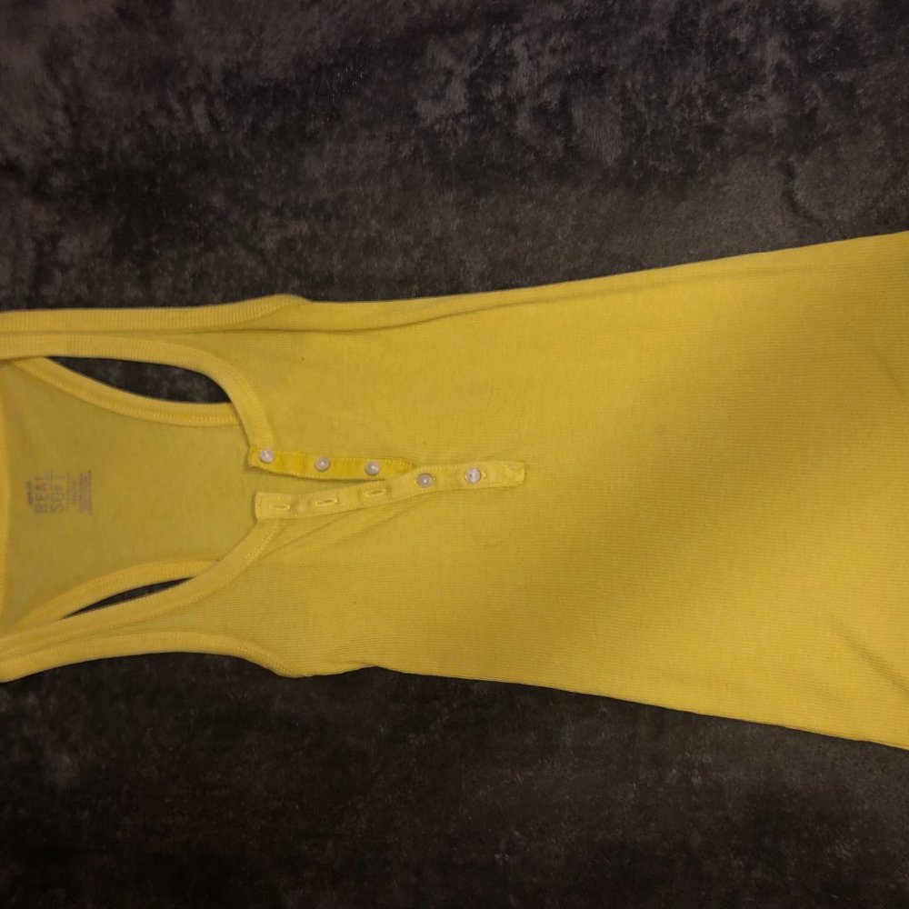 yellow tank top